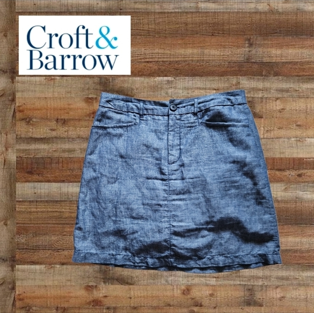 Croft & Barrow Denim Blue Liben Skort Size 8